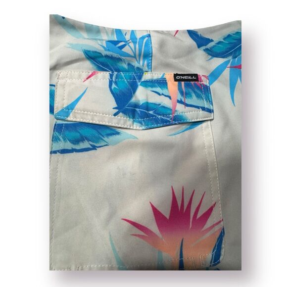 O'Neill Floral Aloha Board Shorts Size 32" Swim Trunks Retro Beach Shorts‎ Y2K - Picture 4 of 6